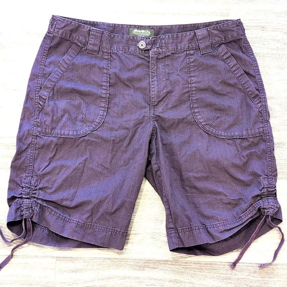 Eddie Bauer Cargo Shorts Purple 100% Cotton Women's Size 12
